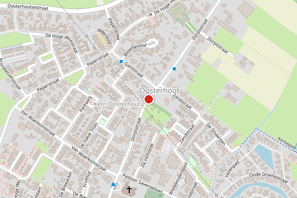 Brandweer-melding op Dorpsstraat, Oosterhout op 28 juni, kaart-overzicht