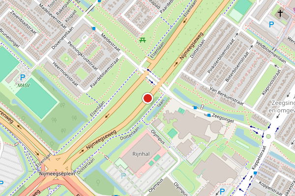 Brandweer-melding op Nijmeegseweg, Arnhem op 28 juni, kaart-overzicht