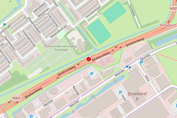 Brandweer-melding op IJsseloordweg, Arnhem op 28 juni, kaart-overzicht