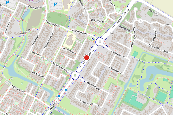 Brandweer-melding op Vergertlaan, Duiven op 28 juni, kaart-overzicht