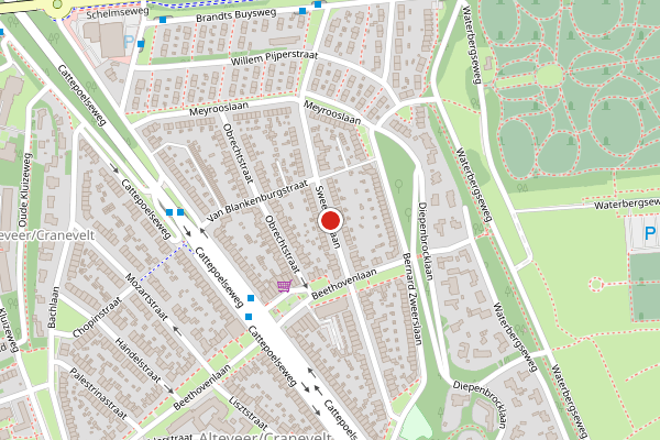 Brandweer-melding op Sweelincklaan, Arnhem op 28 juni, kaart-overzicht