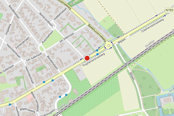 Brandweer-melding op Zutphensestraatweg, Velp GE op 28 juni, kaart-overzicht