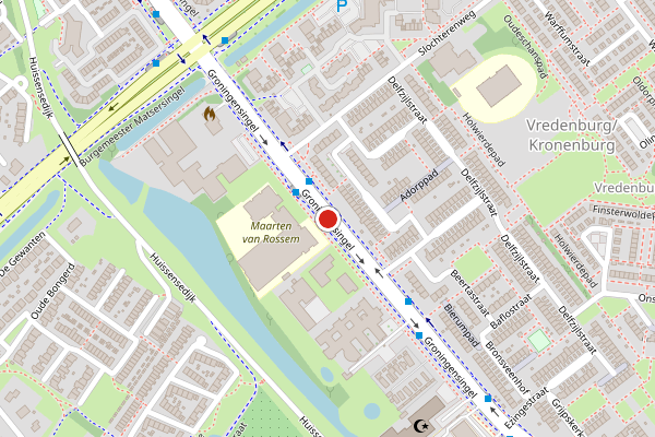 Brandweer-melding op Groningensingel, Arnhem op 29 juni, kaart-overzicht