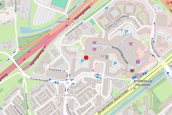 Brandweer-melding op Schepen van Voorsthof, Arnhem op 29 juni, kaart-overzicht
