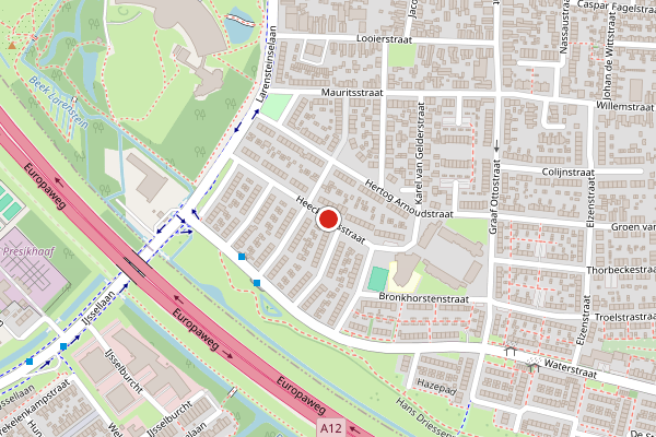 Brandweer-melding op Heeckerensstraat, Velp GE op 6 mei, kaart-overzicht