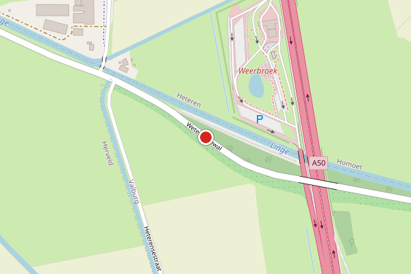 Brandweer-melding op Weteringsewal, Valburg op 29 juni, kaart-overzicht