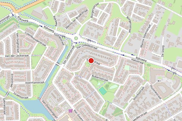 Brandweer-melding op Steenstraat, Duiven op 1 juli, kaart-overzicht