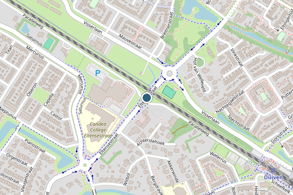 Politie-melding op Eltensestraat, Duiven op 2 juli, kaart-overzicht