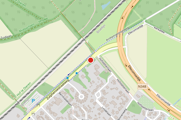 Brandweer-melding op Zutphensestraatweg, Ellecom op 2 juli, kaart-overzicht