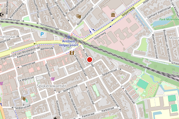 Brandweer-melding op Hertogstraat, Arnhem op 7 mei, kaart-overzicht