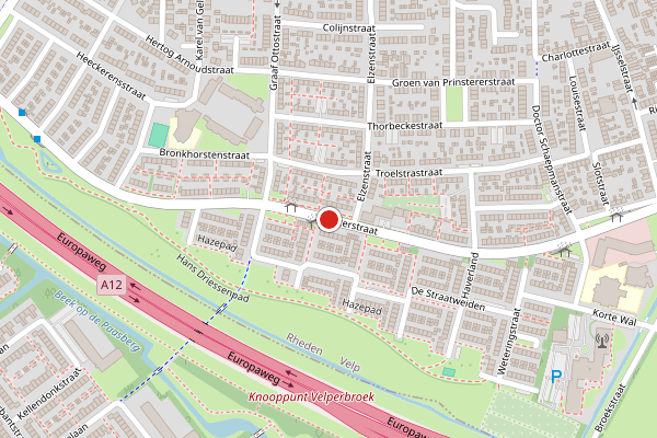 Brandweer-melding op Waterstraat, Velp GE op 3 juli, kaart-overzicht