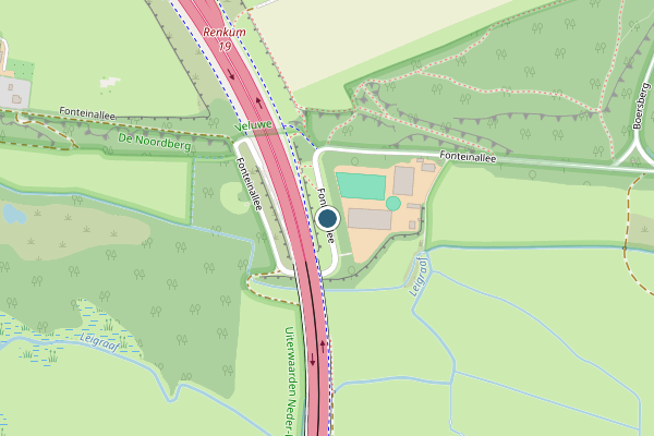 Politie-melding op Fonteinallee, Doorwerth op 5 juli, kaart-overzicht
