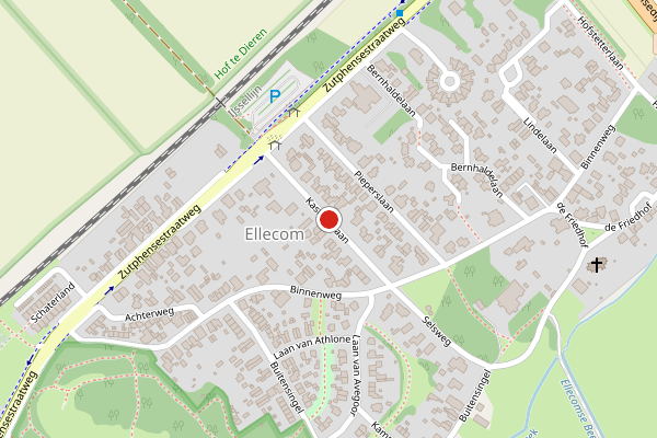 Brandweer-melding op Kastanjelaan, Ellecom op 5 juli, kaart-overzicht