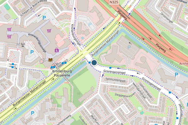 Politie-melding op Groningensingel, Arnhem op 6 juli, kaart-overzicht
