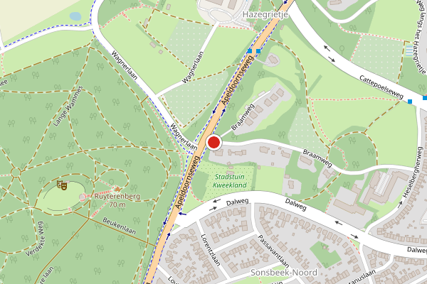 Brandweer-melding op Braamweg, Arnhem op 8 mei, kaart-overzicht
