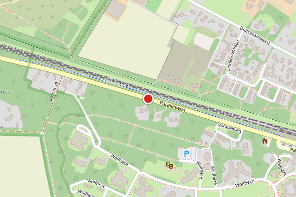Brandweer-melding op Parallelweg, Wolfheze op 8 juli, kaart-overzicht