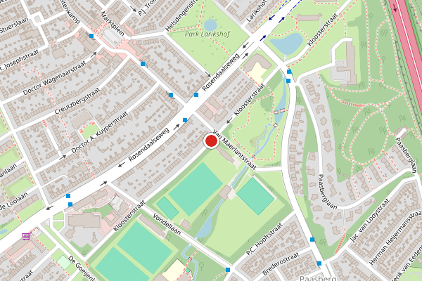 Brandweer-melding op Kloosterstraat, Arnhem op 8 juli, kaart-overzicht