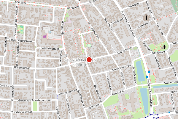 Brandweer-melding op Sophiastraat, Velp GE op 8 mei, kaart-overzicht