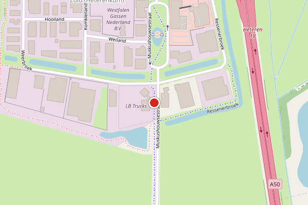 Brandweer-melding op Muskushouwsestraat, Heteren op 9 juli, kaart-overzicht