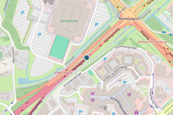 Politie-melding op Nijmeegseweg, Arnhem op 10 juli, kaart-overzicht
