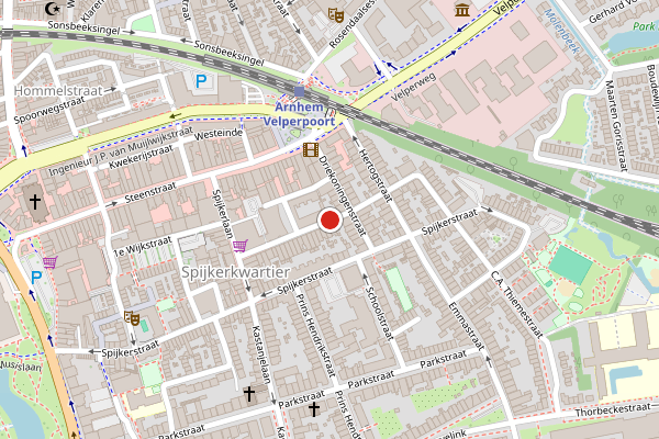 Brandweer-melding op Driekoningendwarsstraat, Arnhem op 10 juli, kaart-overzicht
