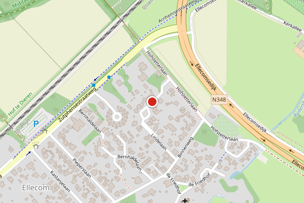 Brandweer-melding op Ds. G. Bosplantsoen, Ellecom op 11 juli, kaart-overzicht