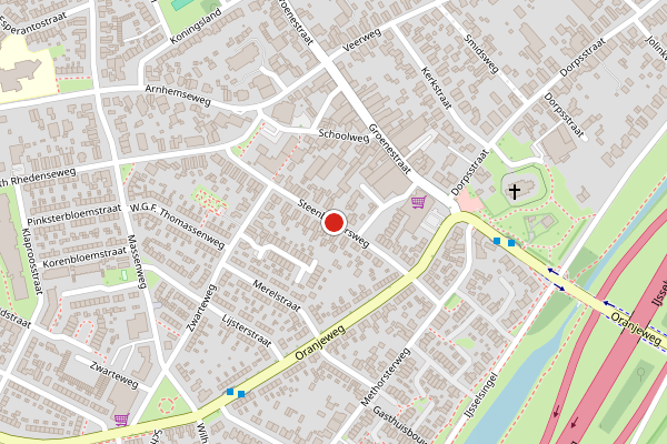 Brandweer-melding op Steenbakkersweg, Rheden op 28 april, kaart-overzicht