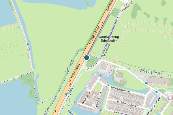 Politie-melding op Eldenseweg, Arnhem op 13 juli, kaart-overzicht