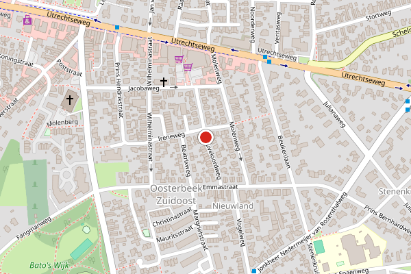 Brandweer-melding op Heuveloordweg, Oosterbeek op 13 juli, kaart-overzicht