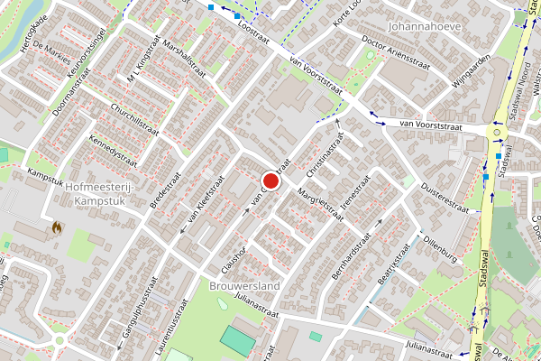 Brandweer-melding op van Gelrestraat, Huissen op 14 juli, kaart-overzicht