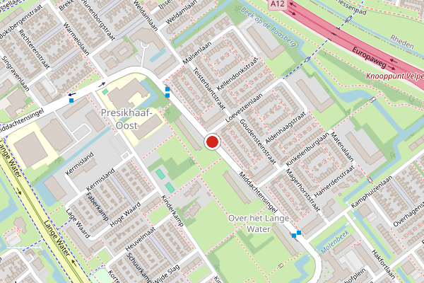 Brandweer-melding op Middachtensingel, Arnhem op 14 juli, kaart-overzicht