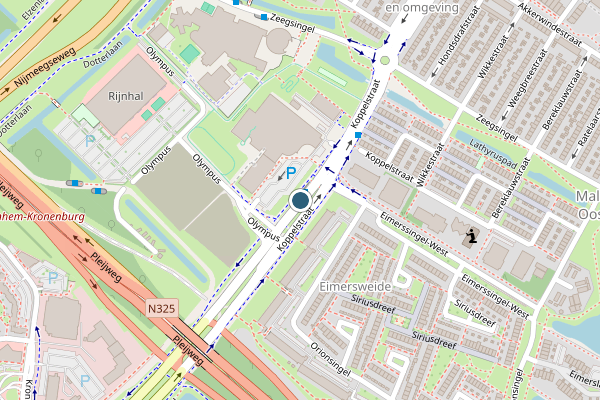 Politie-melding op Koppelstraat, Arnhem op 15 juli, kaart-overzicht
