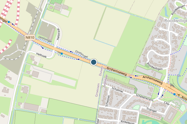 Politie-melding op Oostsingel, Duiven op 17 juli, kaart-overzicht
