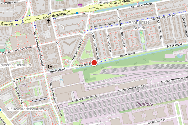 Brandweer-melding op Broekstraat, Arnhem op 18 juli, kaart-overzicht