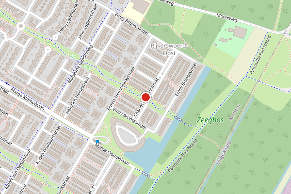 Brandweer-melding op Charles Dickensstraat, Arnhem op 10 mei, kaart-overzicht