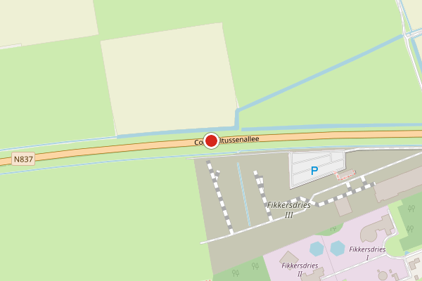 Brandweer-melding op Cora Baltussen-allee, Driel op 10 mei, kaart-overzicht