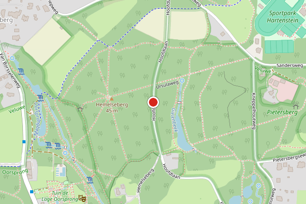 Brandweer-melding op Hoofdlaan, Oosterbeek op 20 juli, kaart-overzicht