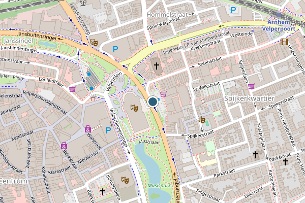 Politie-melding op Velperbuitensingel, Arnhem op 11 mei, kaart-overzicht