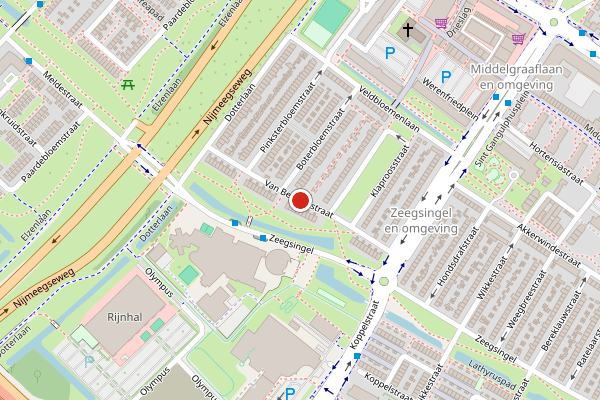 Brandweer-melding op Van Berkumstraat, Arnhem op 21 juli, kaart-overzicht