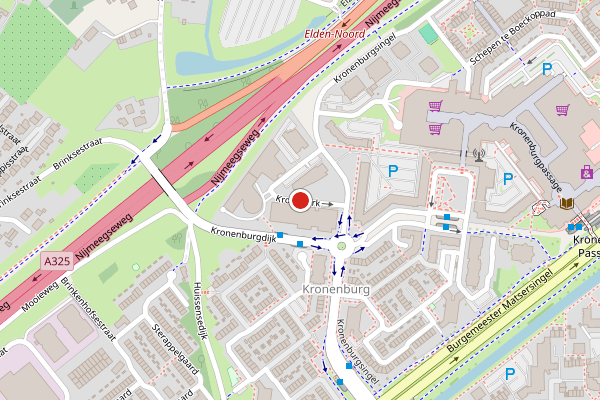Brandweer-melding op Kroonpark, Arnhem op 22 juli, kaart-overzicht