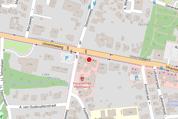 Brandweer-melding op Utrechtseweg, Oosterbeek op 13 mei, kaart-overzicht