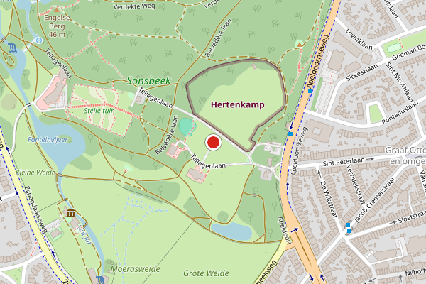 Brandweer-melding op Tellegenlaan, Arnhem op 24 juli, kaart-overzicht