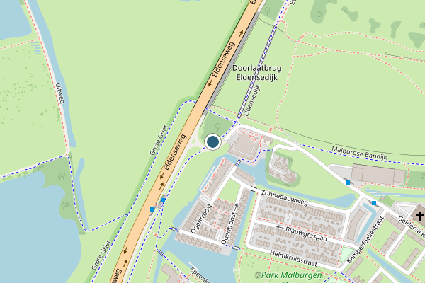 Politie-melding op Eldensedijk, Arnhem op 25 juli, kaart-overzicht