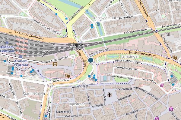 Politie-melding op Jansbuitensingel, Arnhem op 17 mei, kaart-overzicht