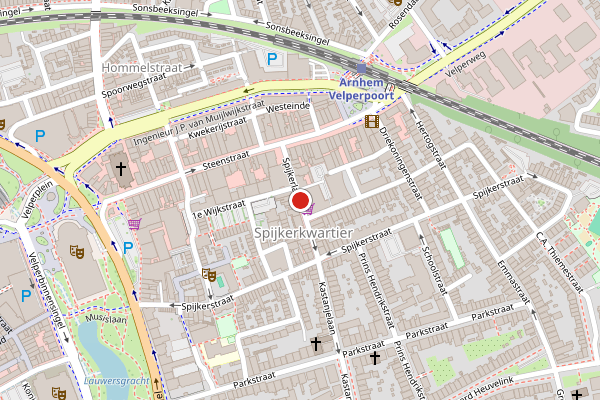 Brandweer-melding op Spijkerlaan, Arnhem op 28 juli, kaart-overzicht