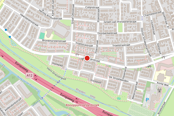 Brandweer-melding op Waterstraat, Velp GE op 28 juli, kaart-overzicht