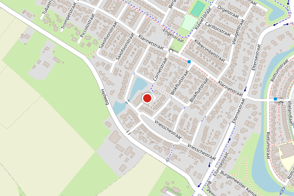 Brandweer-melding op Closterkampstraat, Duiven op 29 juli, kaart-overzicht