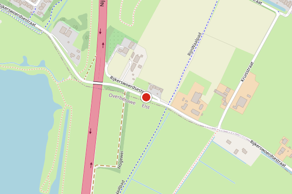 Brandweer-melding op Rijkerswoerdsestraat, Arnhem op 29 juli, kaart-overzicht