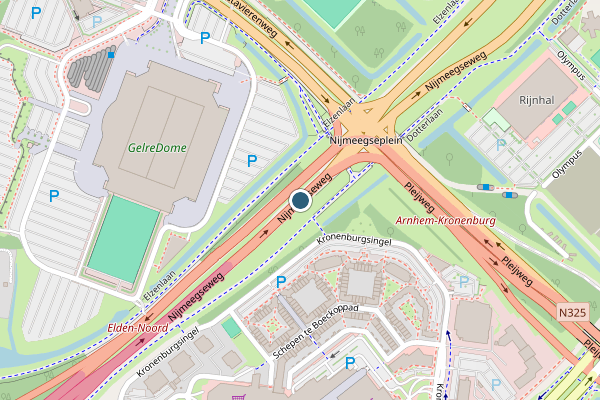 Politie-melding op Nijmeegseweg, Arnhem op 30 juli, kaart-overzicht