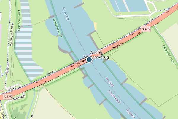 Politie-melding op N325 N325, Huissen op 31 juli, kaart-overzicht